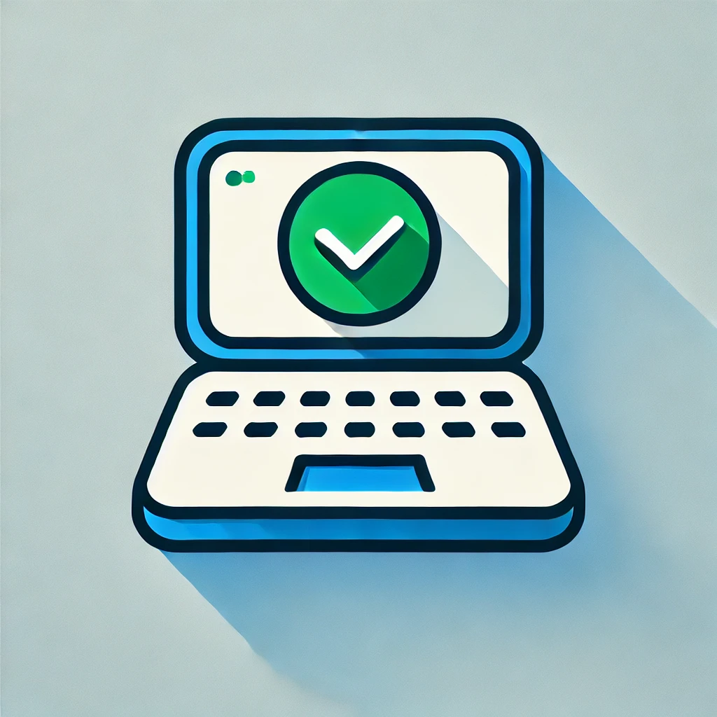 LapTop mit grünem Haken
